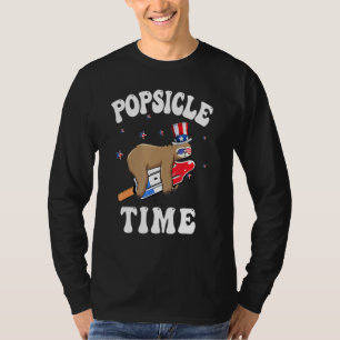 T-shirt Summer Popsictime Sloth Ice Crème Stick Vacatio