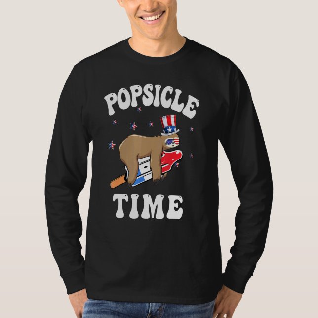 T-shirt Summer Popsictime Sloth Ice Crème Stick Vacatio (Devant)
