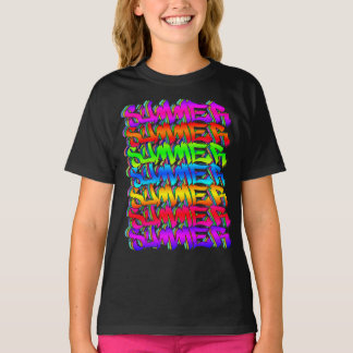 T-shirt SUMMER-Retro Vintage Graffiti Colorful Summer