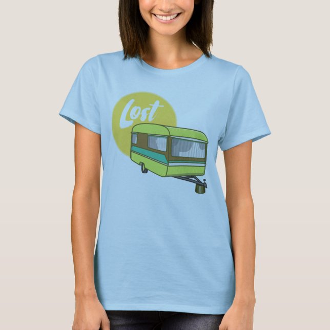 T-shirt Summer Sun Caravan Lost Retro (Devant)