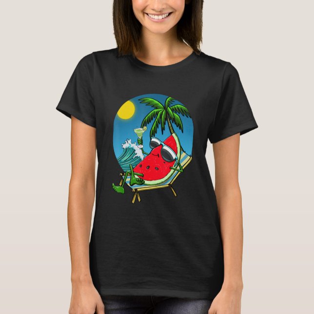 T-shirt Summer Sunset Watermelon Women Water Fruit Love (Devant)
