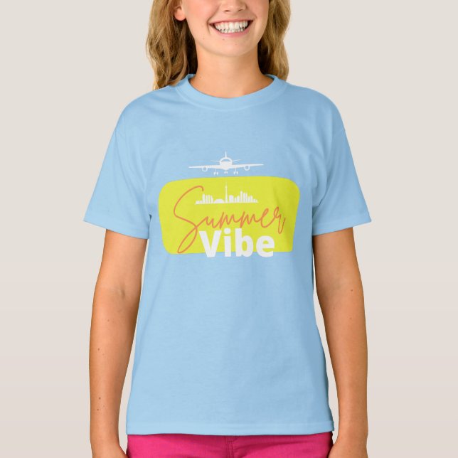 T-shirt Summer Vibe jolie couleur bleue design vêtements é (Devant)