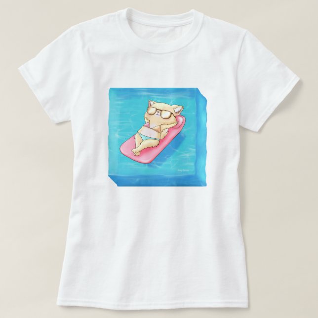 T-shirt Summer Vibes Beach Cube Pomchi à Bikini (Design devant)