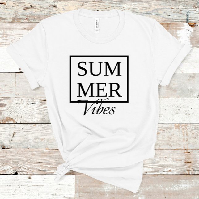 T-shirt Summer Vibes Cool disant avec texte noir blanc (Créateur téléchargé)