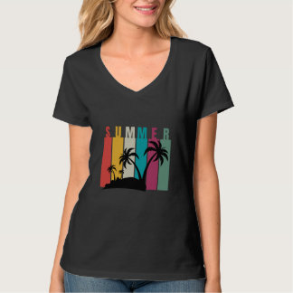 T-shirt "Summer Vibes Graphic Tee - Palmiers Rétro, Cool