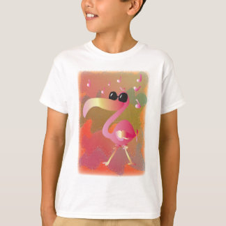 T-shirt summerwaves-Flamant rose