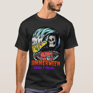 T-shirt Summerween Chillin’ Ghost Ride – Retro Halloween