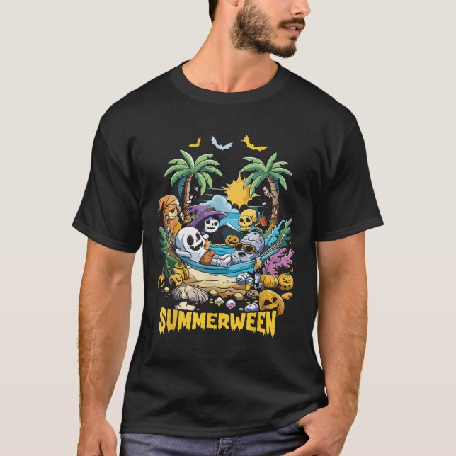 T-shirt Summerween Happy été Halloween Holiday Beach