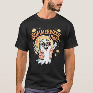 T-shirt Summerween Vibes Skeleton Citrouille Vacances d'ét