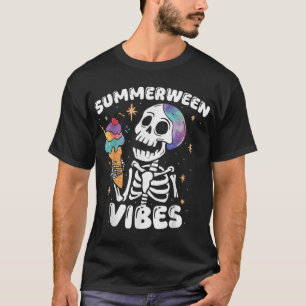 T-shirt Summerween Vibes Skeleton Ice Cream été