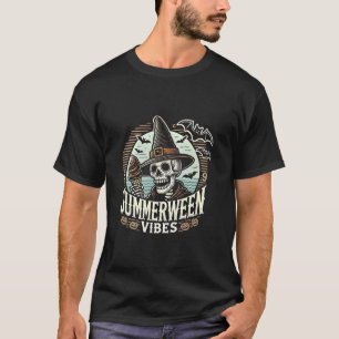 T-shirt Summerween Vibes Skeleton Ice Cream Halloween Summ