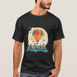 T-shirt Summery Hot Air Balloon Travel In City