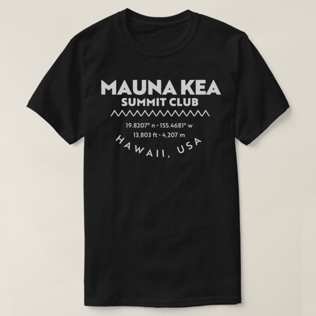 T-shirt Summit Club Lat Long Elevage Mauna Kea (Design devant)