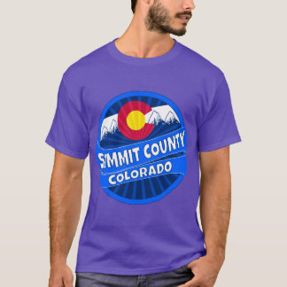 T-shirt Summit County Colorado flag mountain burst