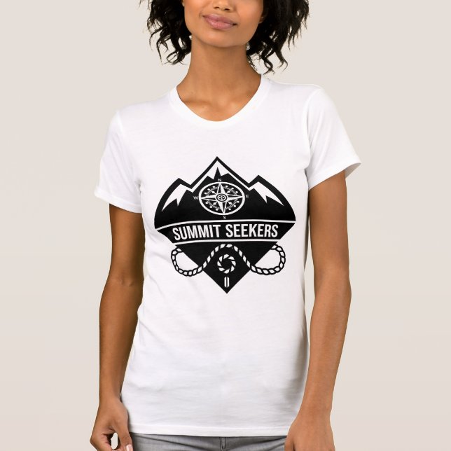 T-shirt Summit Seekers Mountain Climbing Badge Design (Devant)
