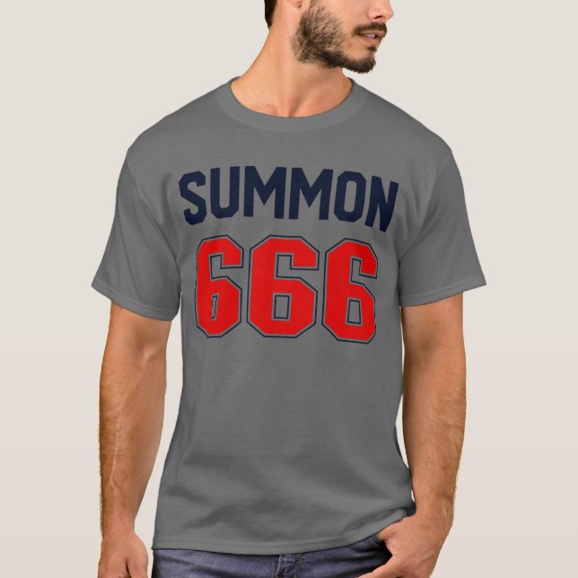 T-shirt Summon 666 Jersey Satanist Devil Worshipper 666 (Devant)