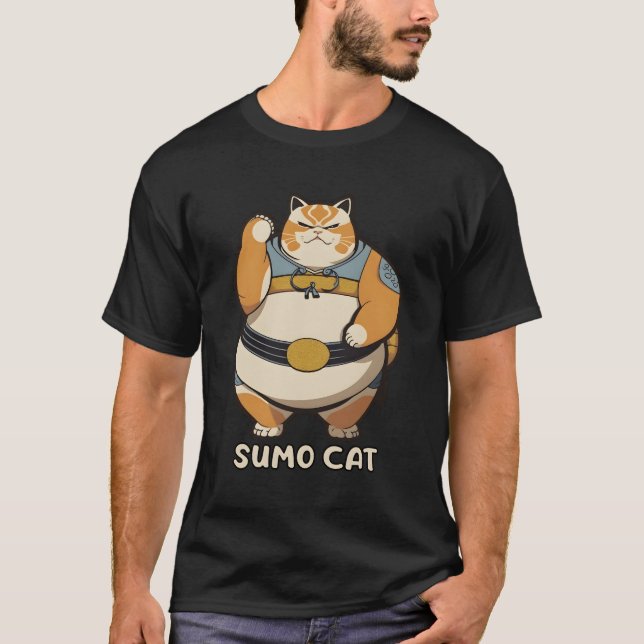T-shirt Sumo Cat Kitty Wrestler (Devant)