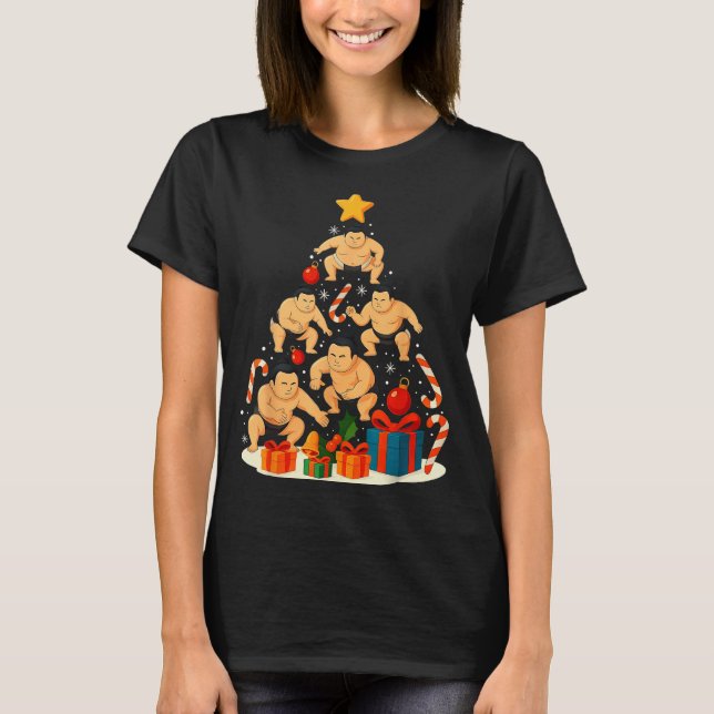 T-shirt Sumo Wrestling Japanese Sumo Wrestler Christmas Tr (Devant)