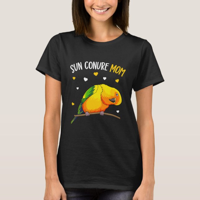 T-shirt Sun Conure Maman Drôle Parrot Oiseau Femme Amoureu (Devant)