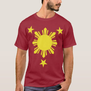 T-shirt Sun de base philippin et étoiles - jaune