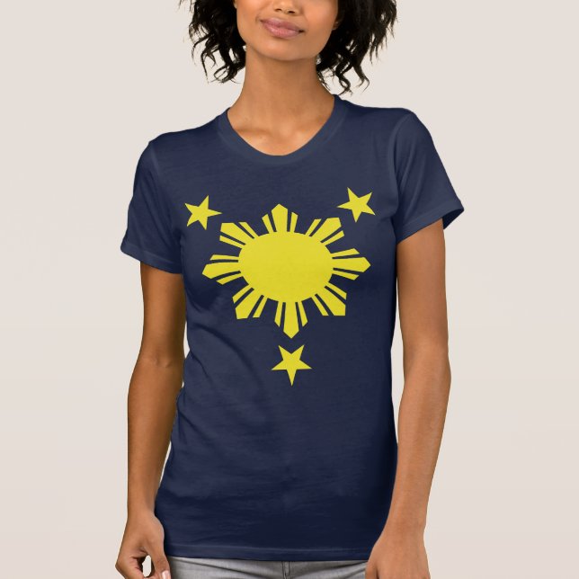 T-shirt Sun de base philippin et étoiles - jaune (Devant)