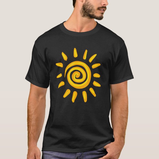 T-shirt Sun Hello Summer Vacances Sunshine Retro Sun Graph (Devant)