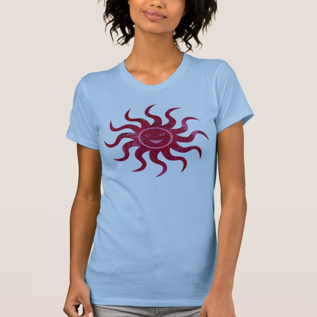 T-shirt Sun heureux font face à la conception (Devant)