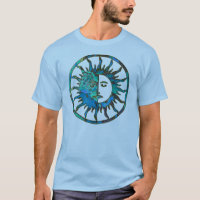 SUN & MOON en bleu, or & argent