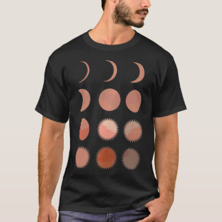 T-shirt Sun Moon Phases Abstrait de basculement bohème