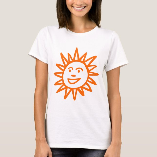 T-shirt Sun Motif - Orange (Devant)