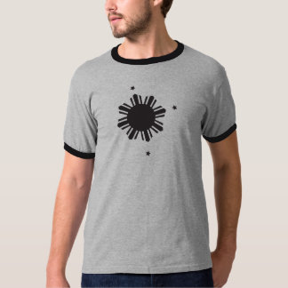 T-shirt Sun philippin noir et étoiles décentrés - chemise
