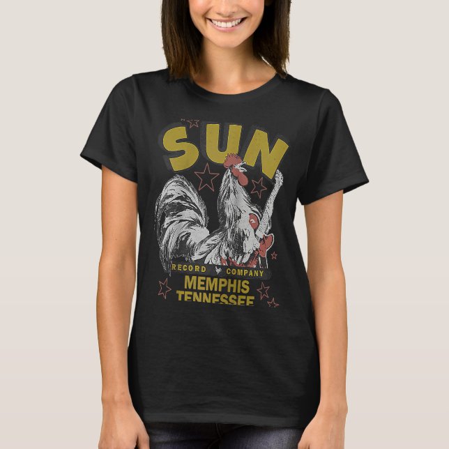 T-shirt Sun Records Rockabilly Rooster Raglan (Devant)