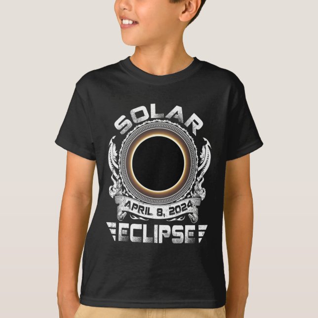 T-shirt Sun Retro Solar Eclipse 2024 Totalité Avril 8 Homm (Devant)