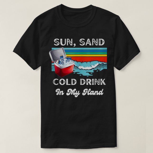 T-shirt Sun Sand Cold Drink (Design devant)