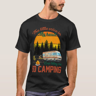 T-shirt Sun Set Camping Rétro Camper Little Voice Dans Mon
