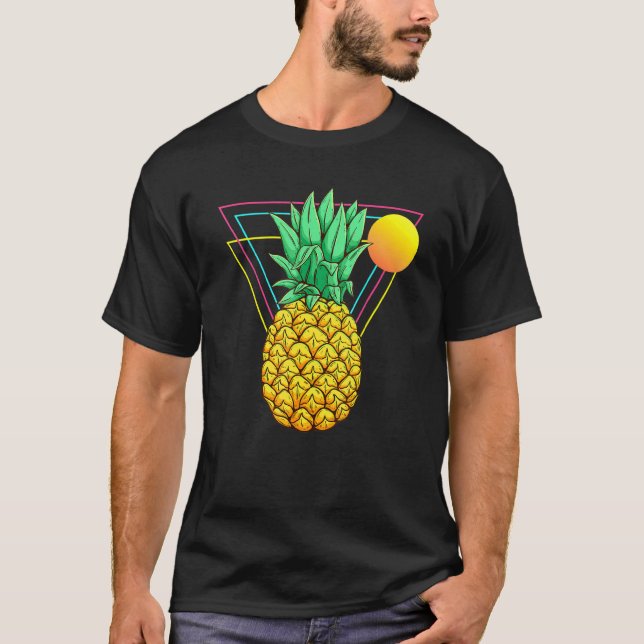 T-shirt Sun Vaporwave Pineapple Exotic Fruit Tropical Summ (Devant)