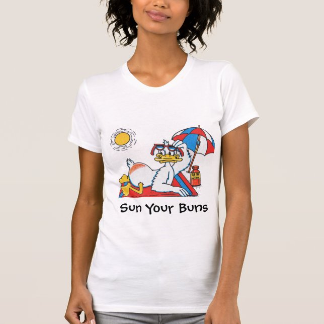 T-shirt Sun Your Buns Vacation Humour (Devant)