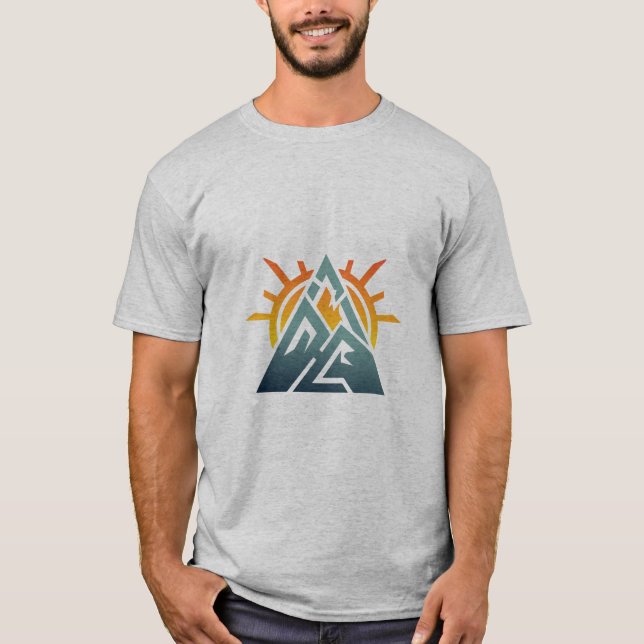 T-shirt Sunburst Mountain Triangle Randonnée Aventure Tee (Devant)