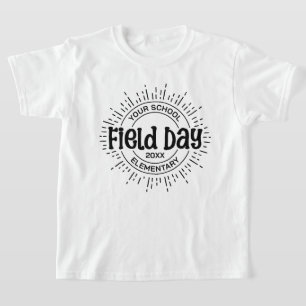 T-shirt Sunburst School Field Day Design, noir