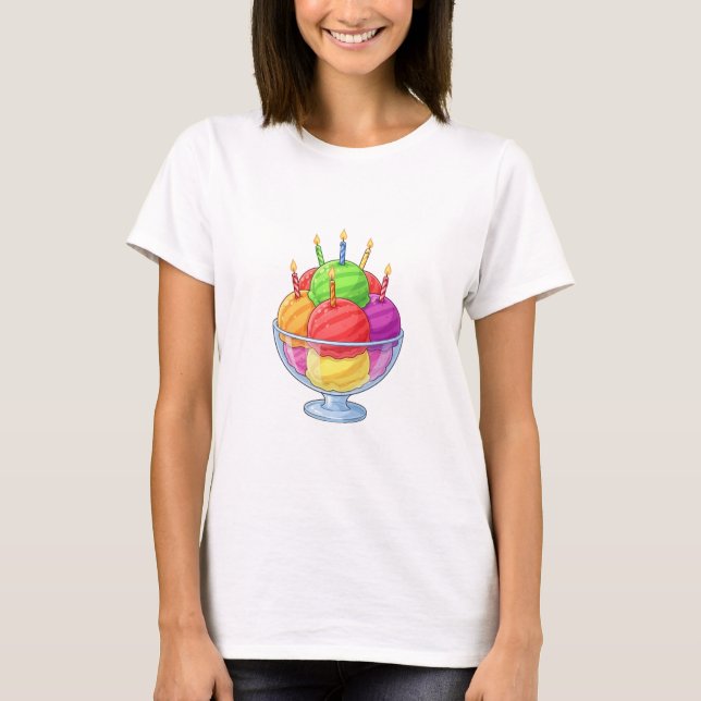 T-shirt Sundae de glace d'anniversaire (Devant)