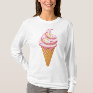 T-shirt sundae fraise en cône gaufre avec garniture