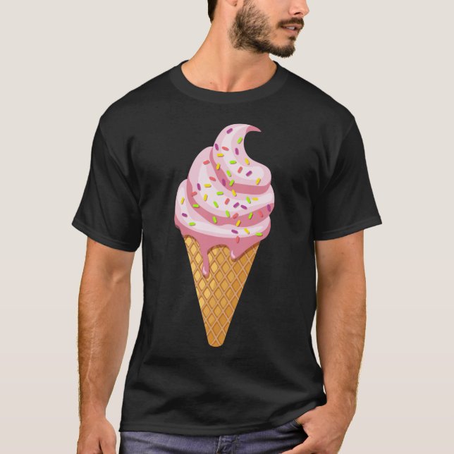 T-shirt sundae fraise en cône gaufre avec garniture T-Sh (Devant)