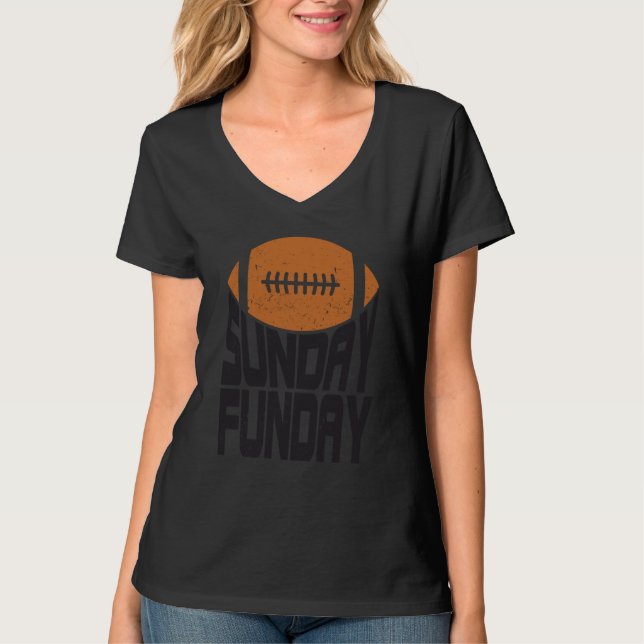 T-shirt Sunday Funday Football Quote for Sport  4 (Devant)