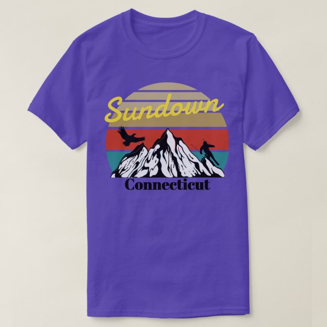 T-shirt Sundown ski Connecticut (Design devant)