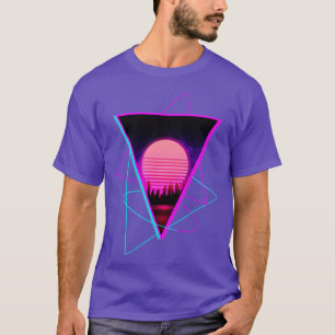 T-shirt Sundown Ville Outrun Synthwave Futurisme rétro