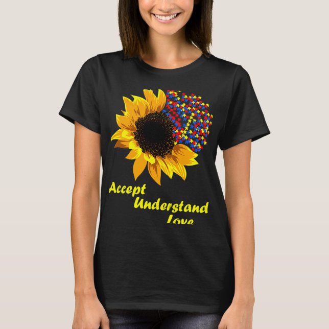 T-shirt Sunflower Accepter Comprendre la Sensibilisation s (Devant)