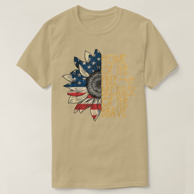 T-shirt Sunflower Accueil du libre à cause du courageux 4t (Design devant)