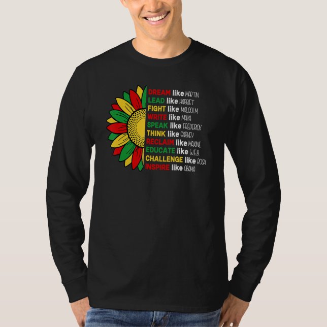 T-shirt Sunflower African Roots Melanin Black History Blac (Devant)