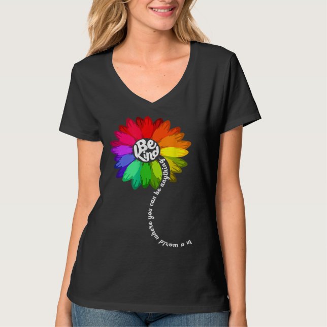 T-shirt Sunflower Autism Awareness Be Kind Puzzle Mom Supp (Devant)