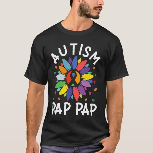 T-shirt Sunflower Autism Awareness Day Matching Autism Pap (Devant)